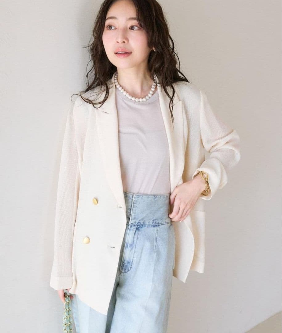 新品　La boutique BonBon メッシュメタルボタンライトジャケット
