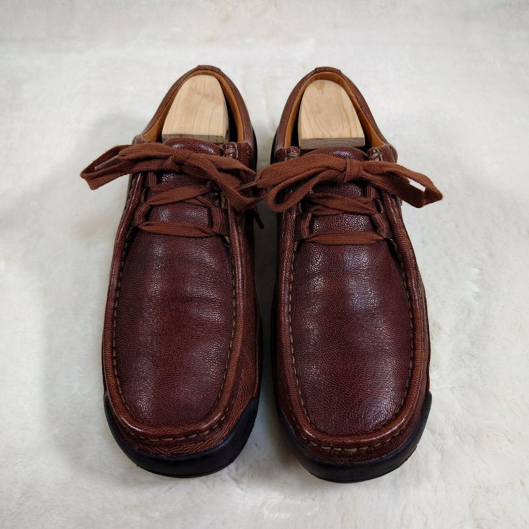 CLARKS クラークス 本革 レザー ワラビー シボ加工　ブラウン 25cm