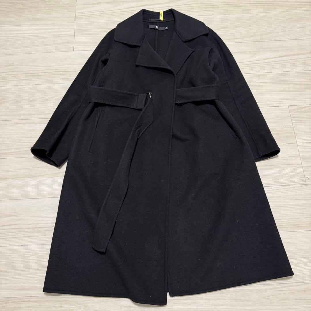 【美品✨】UNIQLO+J ユニクロプラスジェイ黒 Mコート ベルト付き