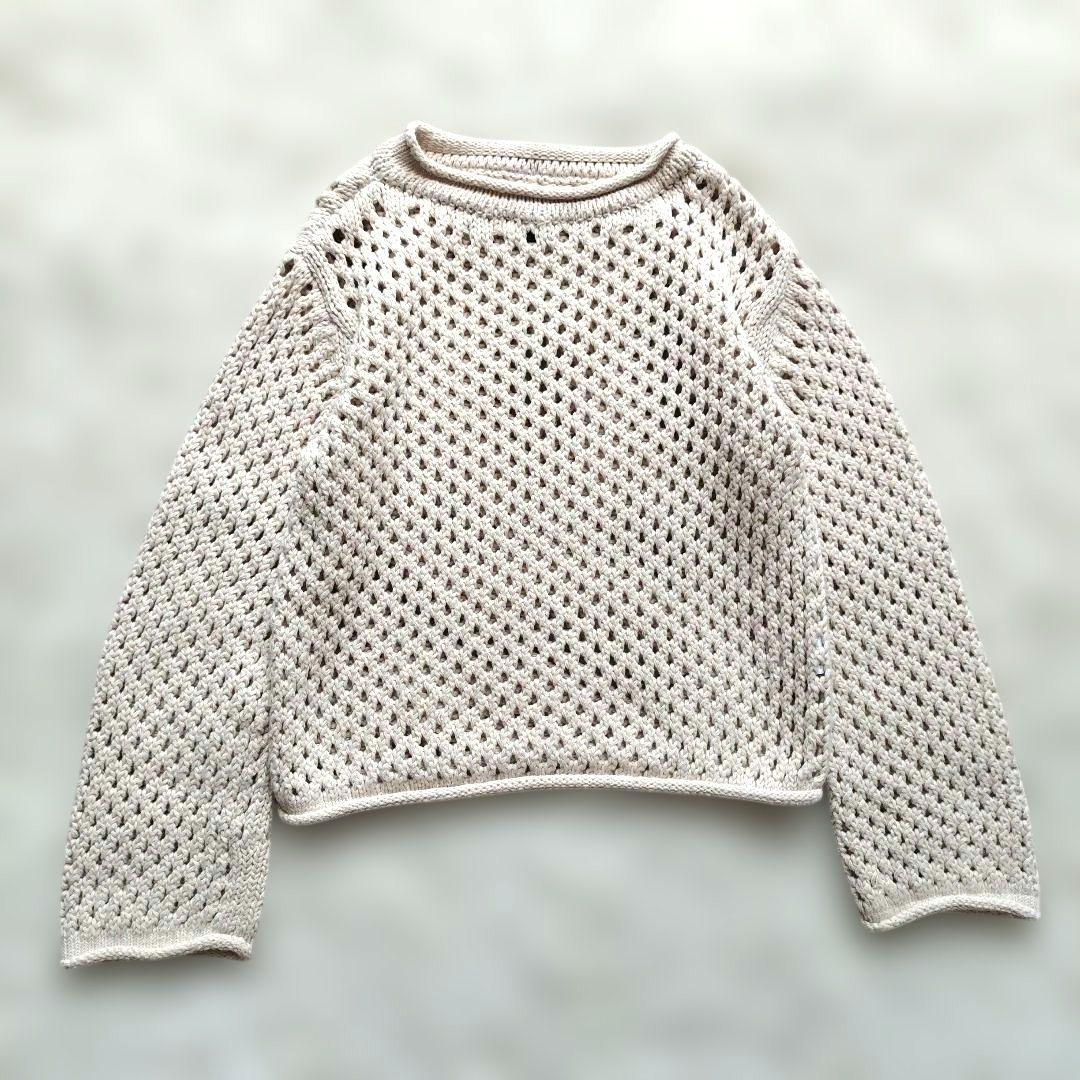 人気♡美品✨BATONER スカシボートネック ニット アイボリー 1