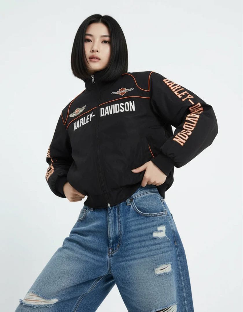 Harley-Davidson バイカーデザインレーシングジャケット（中綿入り）