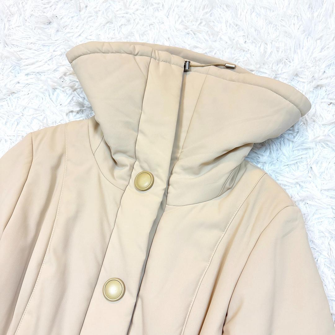 希少【極美品】フォクシー 2wayパデッドコート ストレッチ Aライン ベージュ