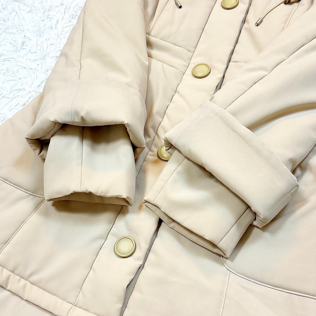 希少【極美品】フォクシー 2wayパデッドコート ストレッチ Aライン ベージュ