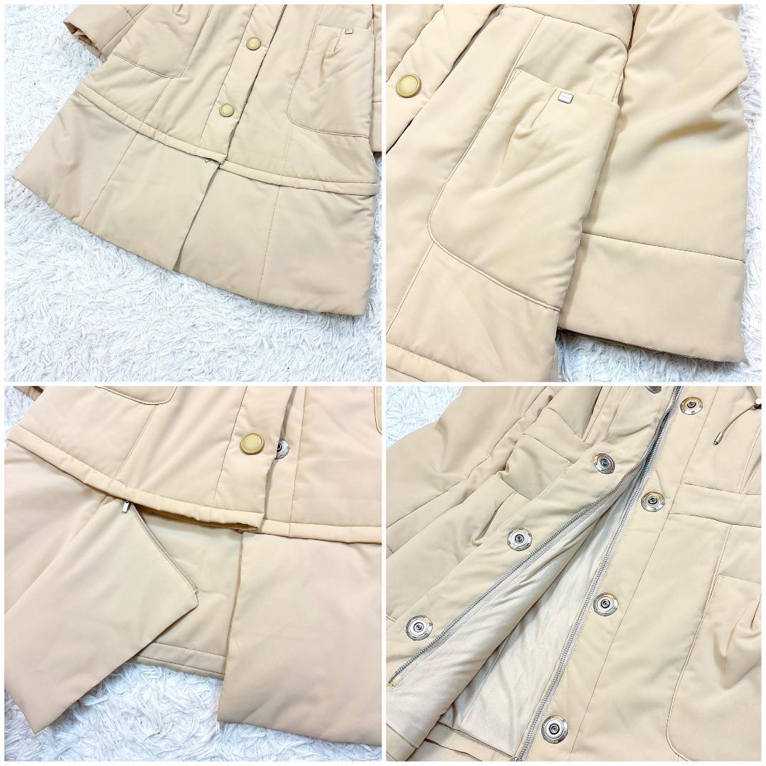 希少【極美品】フォクシー 2wayパデッドコート ストレッチ Aライン ベージュ