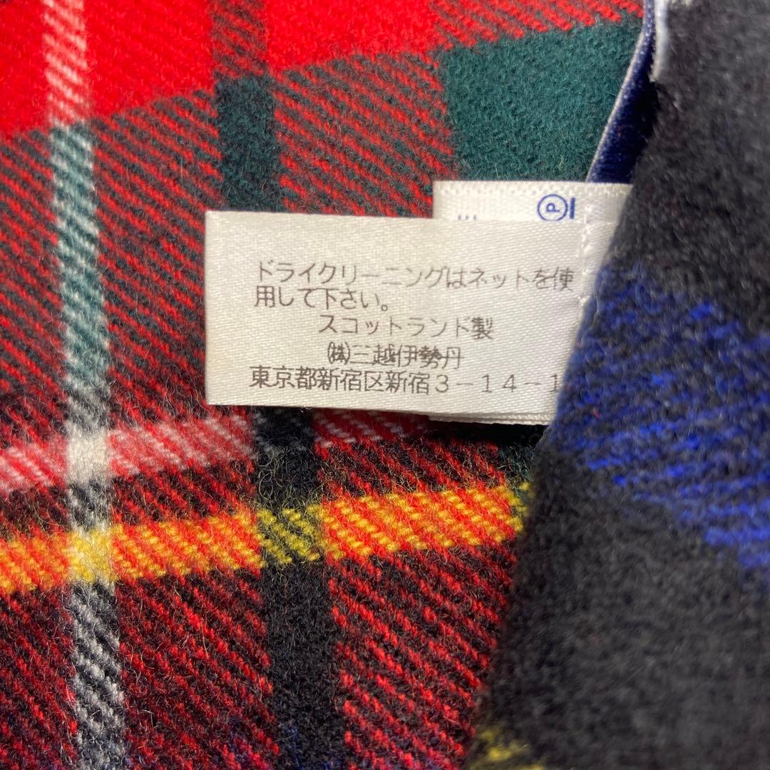 ジョンストンズ カシミヤ100％ 大判 ブラックスチュワート 国内正規品