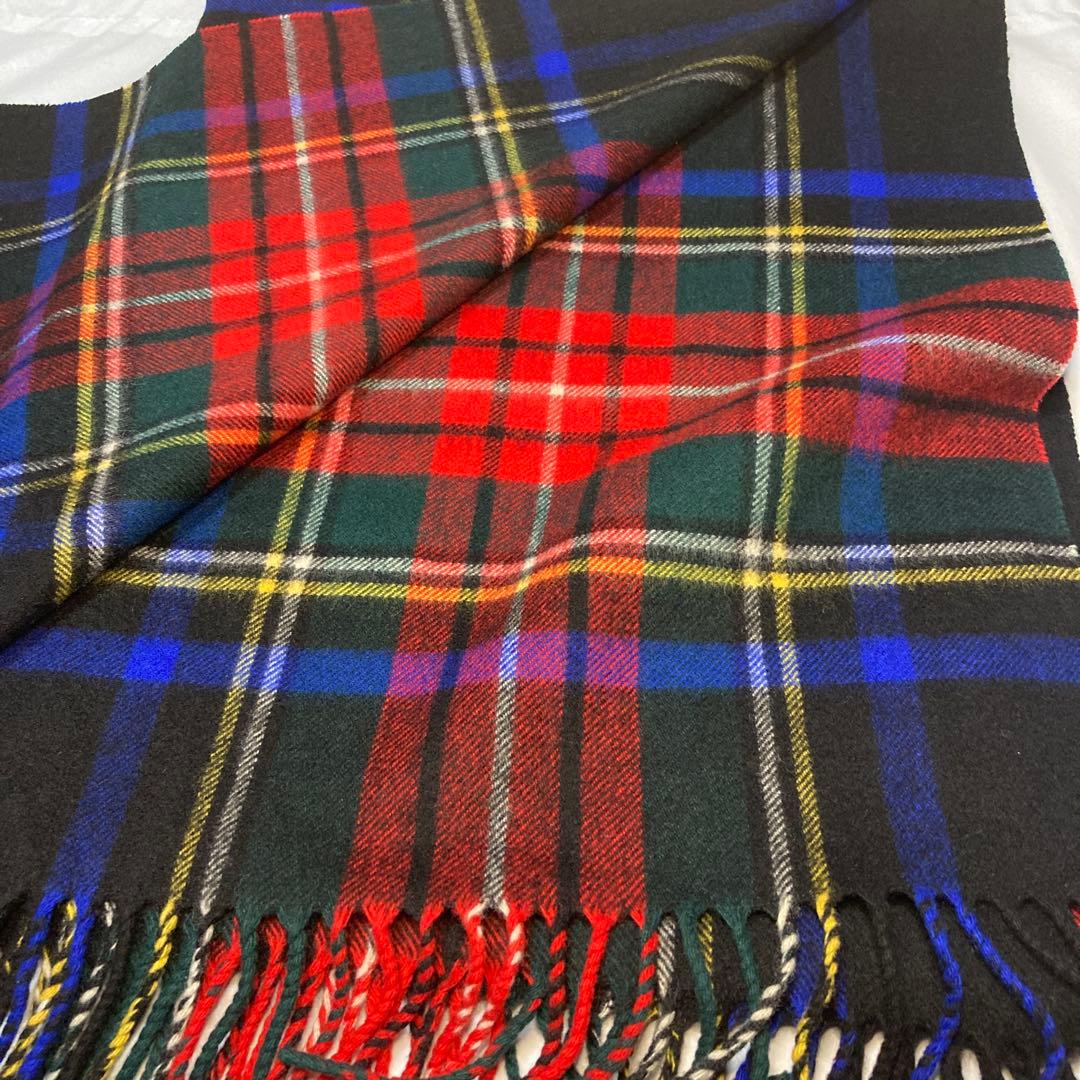 ジョンストンズ カシミヤ100％ 大判 ブラックスチュワート 国内正規品