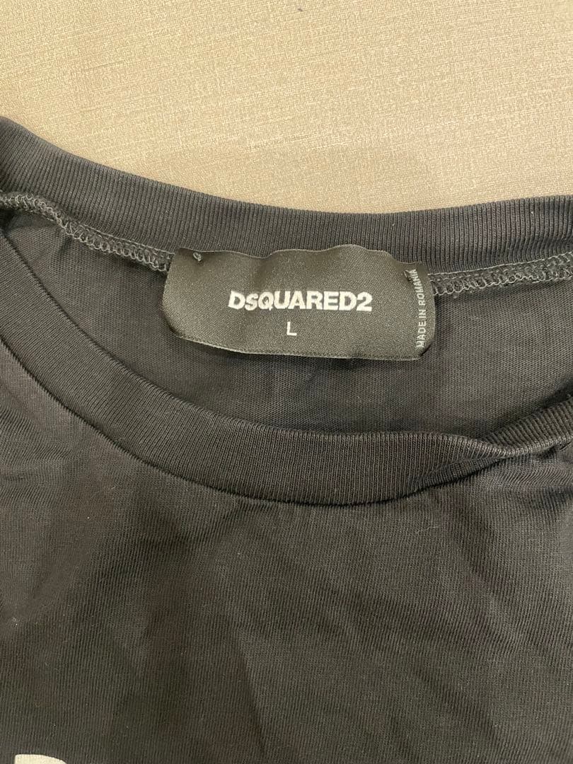 DSQUARED2 ブラック ロンT L