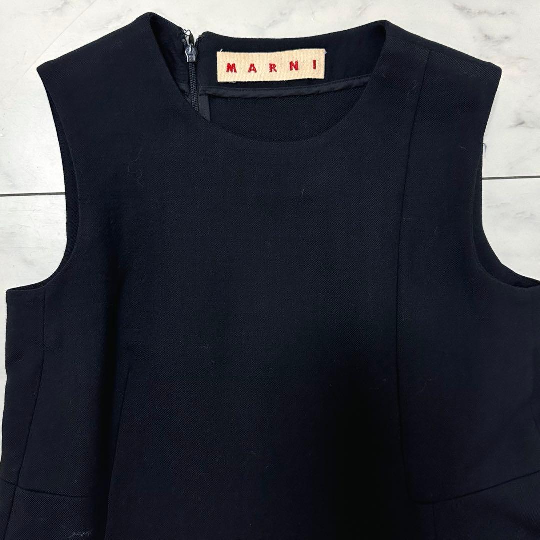MARNI マルニ　ノースリーブ　アシンメトリー　Aライン　ワンピース