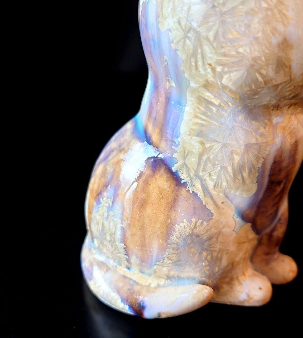 自由な招き猫　井桁裕子　結晶釉　陶製　作家一点もの　2022年作　猫　約10cm
