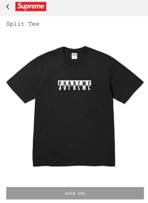 Supreme Split Tee ブラック M