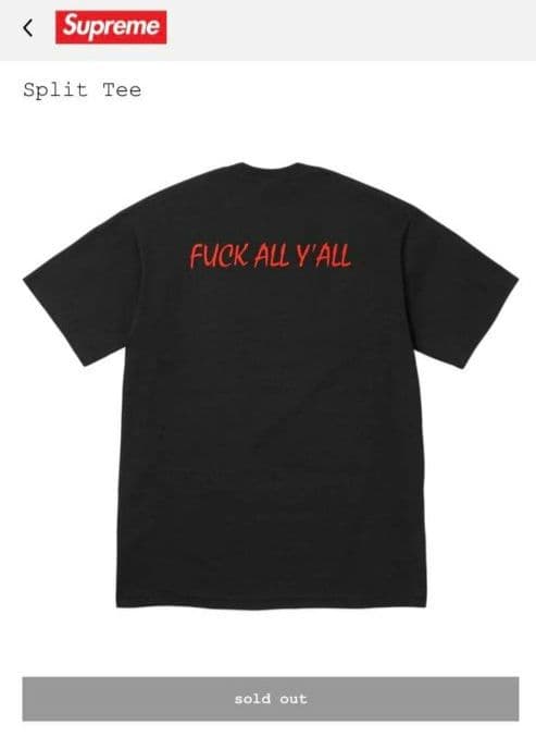 Supreme Split Tee ブラック M