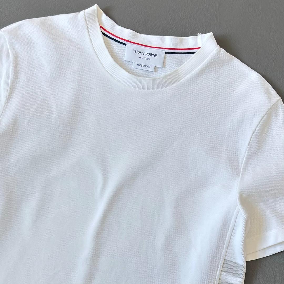 トムブラウン 4bar トリコロール Tシャツ 鹿の子 ストレッチ 2 ty1