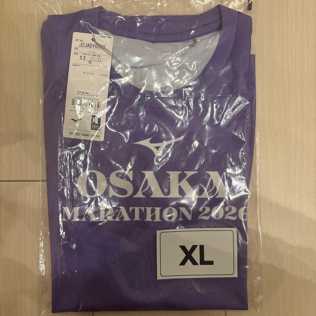 【試着のみ】大阪マラソン2026公式 記念Tシャツ パープル XL