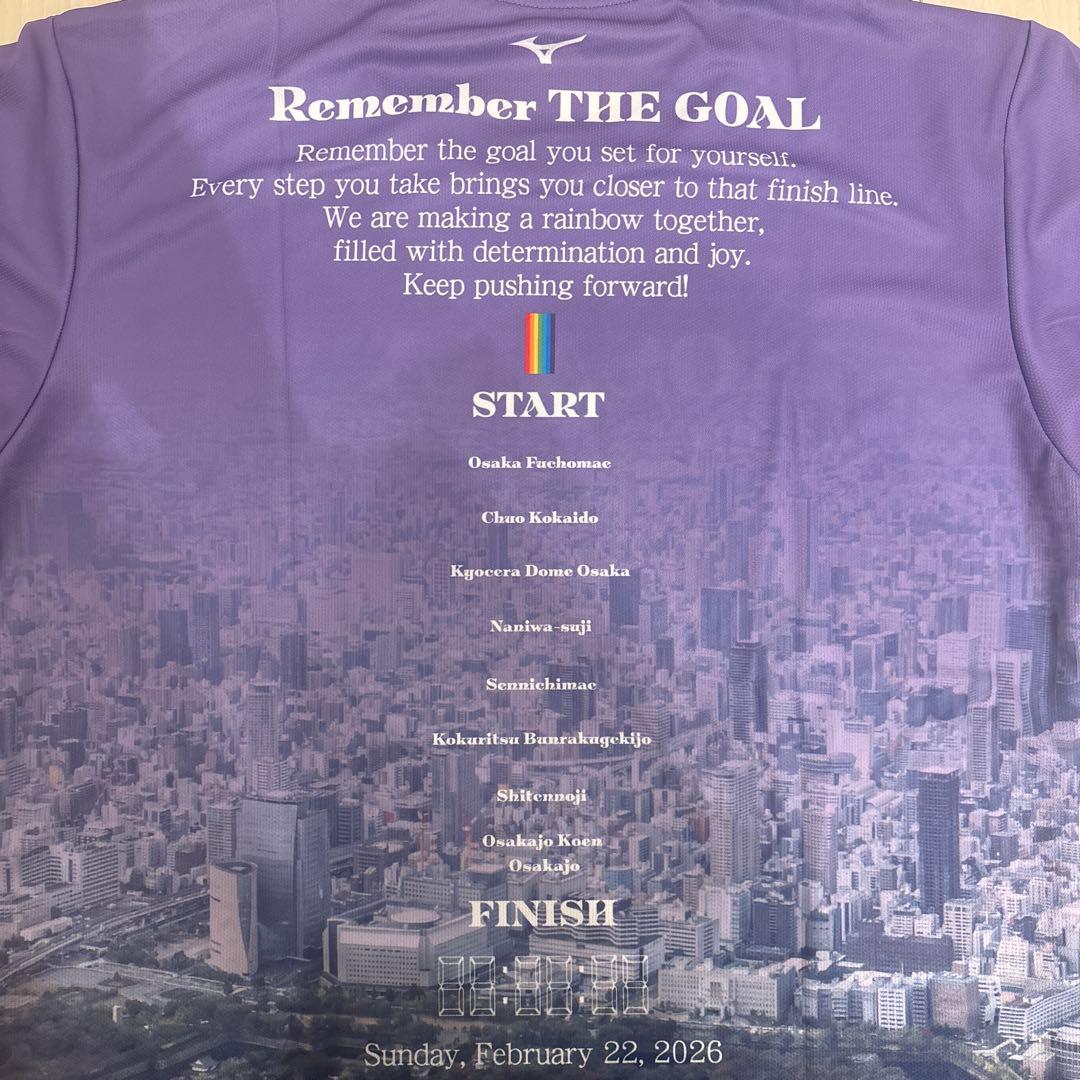 【試着のみ】大阪マラソン2026公式 記念Tシャツ パープル XL