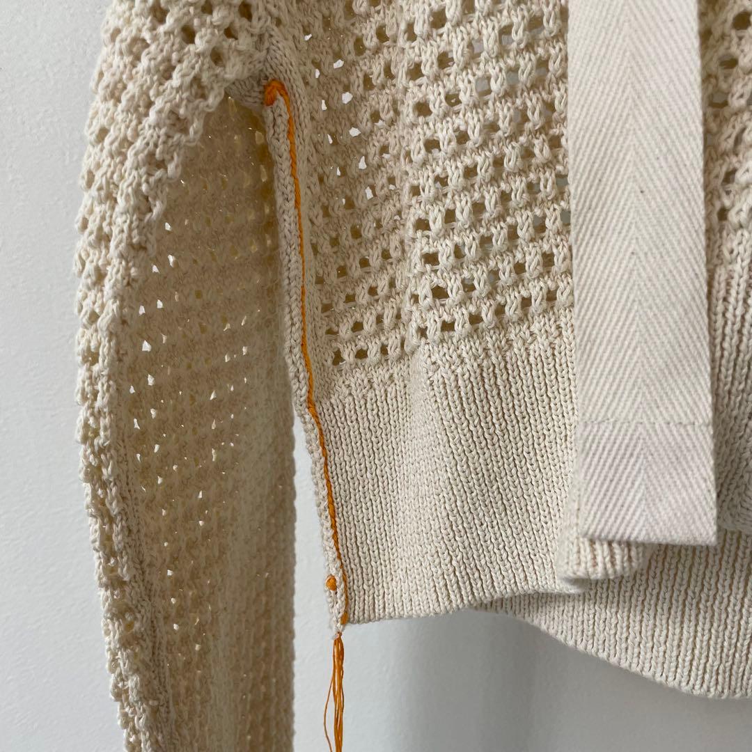 NKNIT フード付きメッシュカーディガン