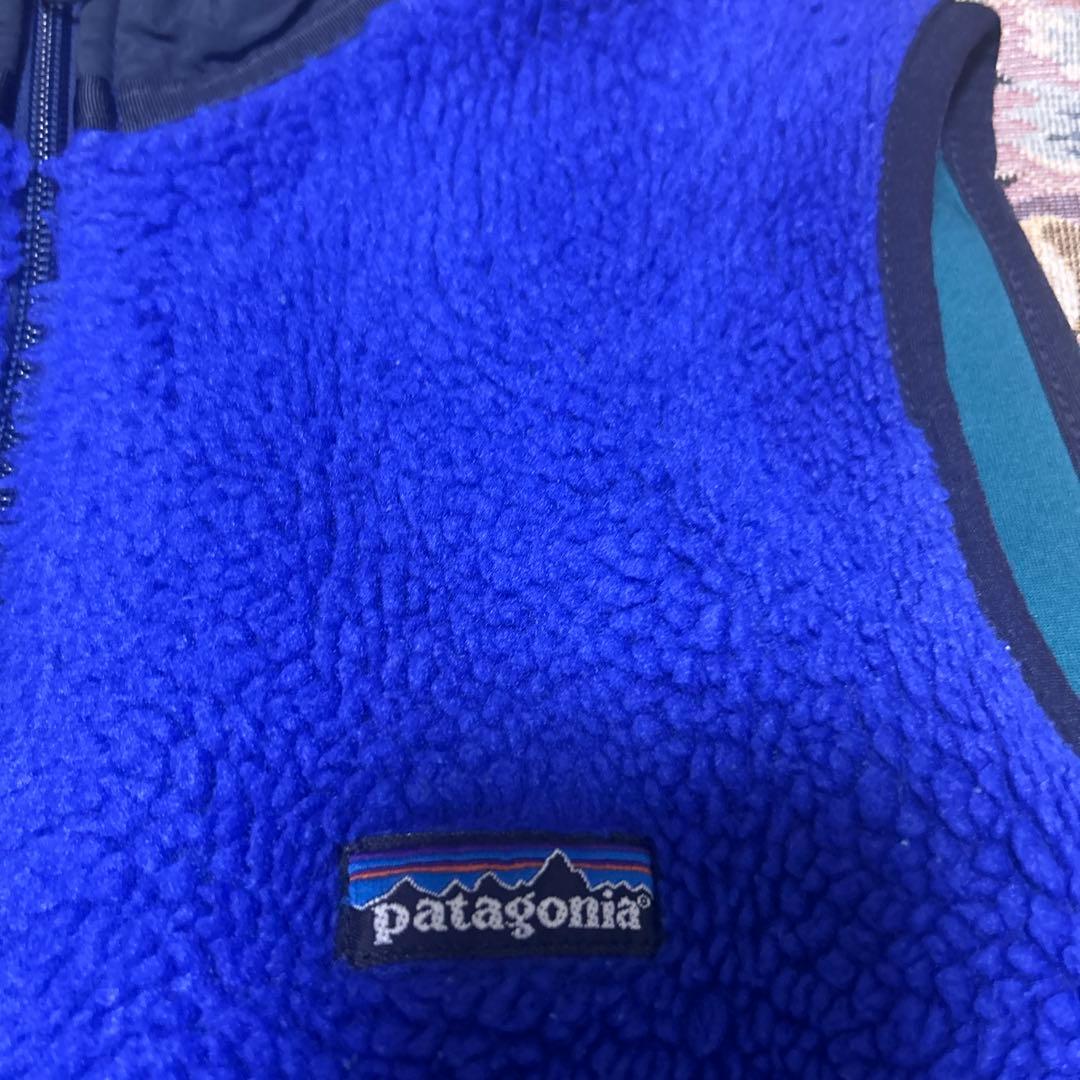 patagonia フリース ベスト 青