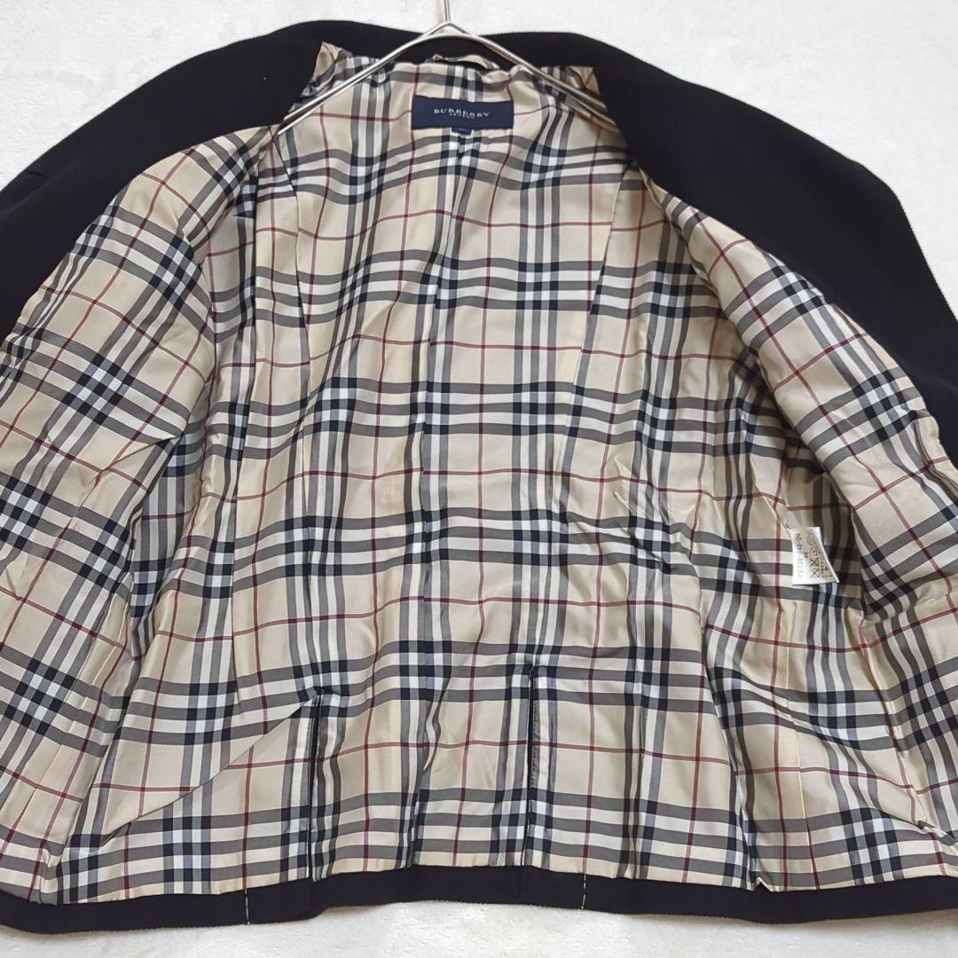 美品 46 バーバリーロンドン ノバチェック ジャケット 大きいサイズ 黒