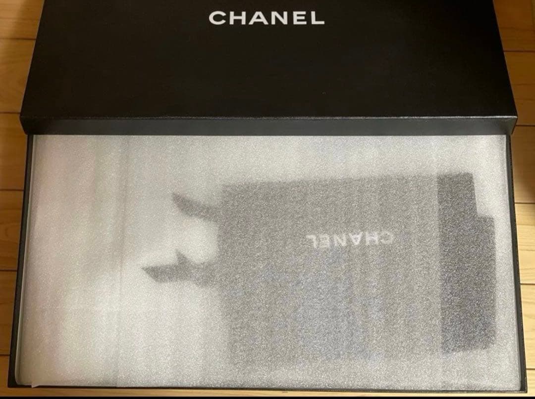 CHANELシャネルロングブーツブラックベルベットレザーフラットCCロゴ37C