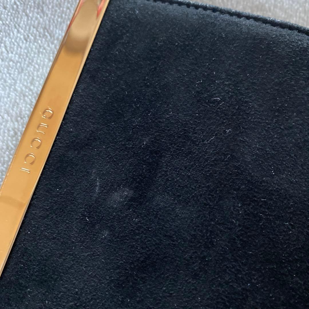 GUCCI 二つ折り財布 スエード　ブラック