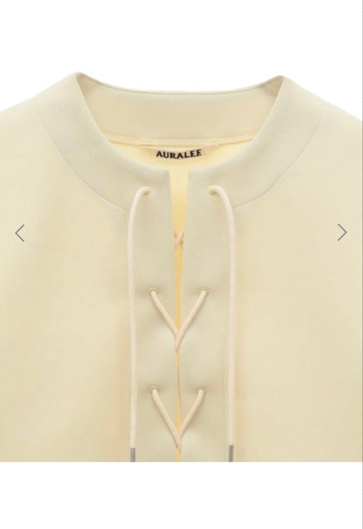 新品未使用 タグ付 25SS AURALEE ホワイト レースアップ Tシャツ