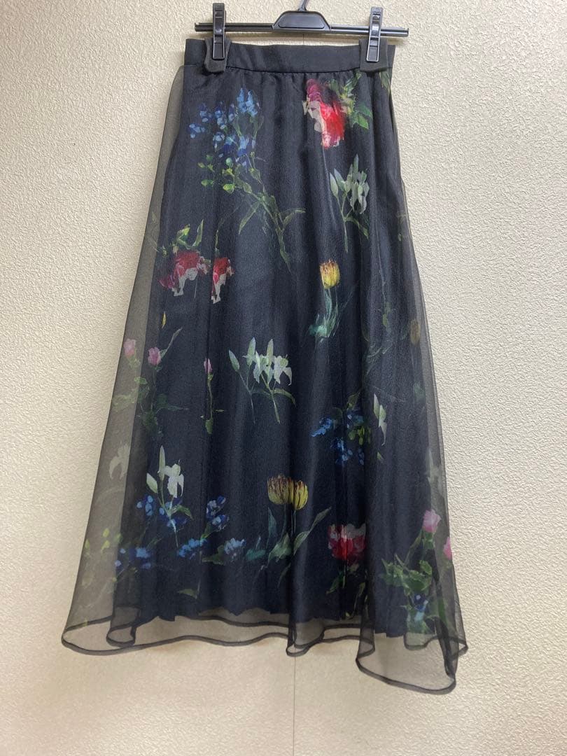 AMERI SOFIA SKIRT アメリ オーガンジー花柄スカート M