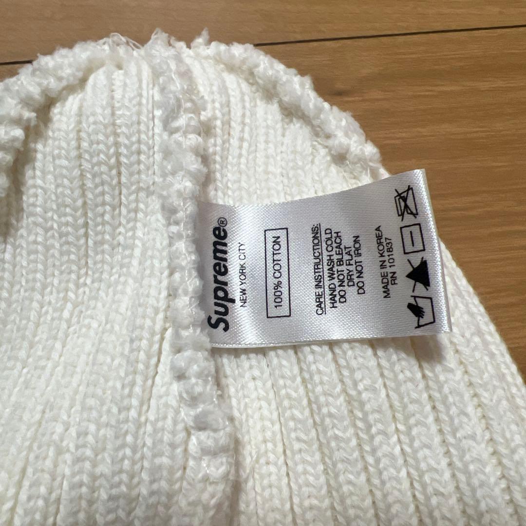 Supreme 白　ニット帽　ビーニー　ボックスロゴ