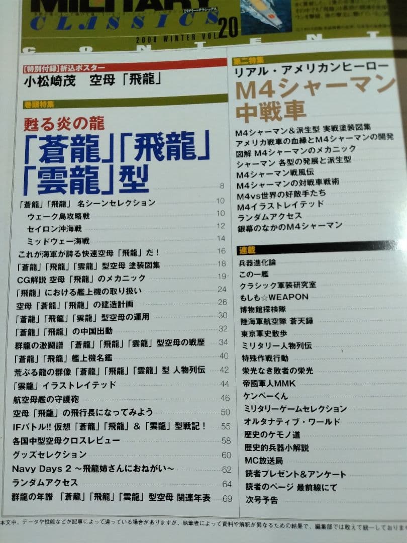 【信】ミリタリークラシックス 空母 6冊　MILITARY CLASSICS
