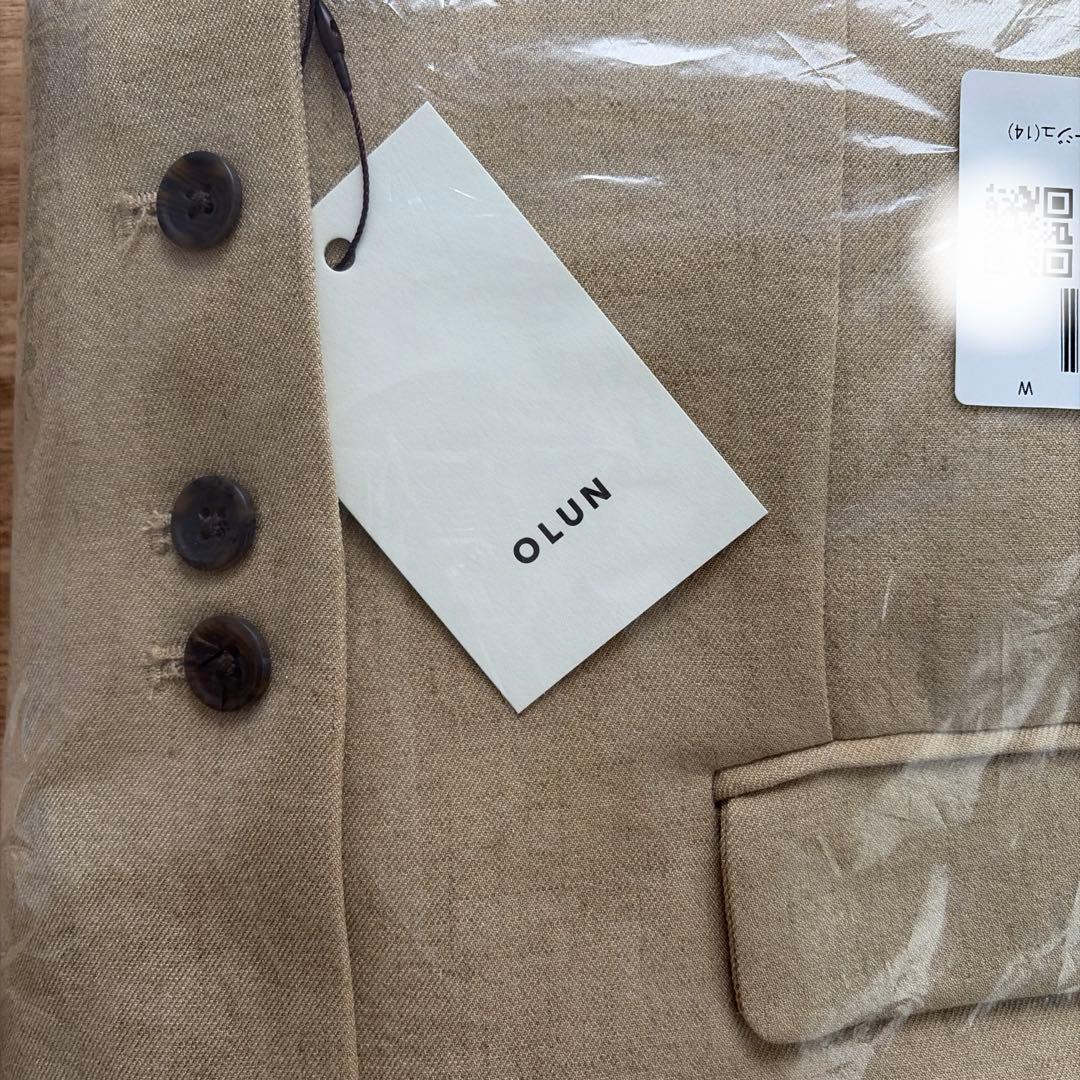 新品 OLUN linen blend jacket/リネンブレンドジャケット
