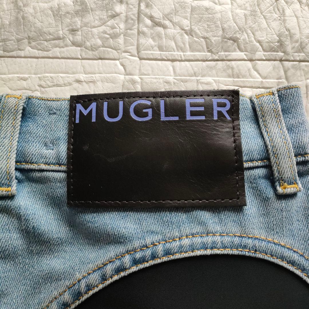 MUGLER　　スパイラルパネルデニムパンツ　イタリア製 38