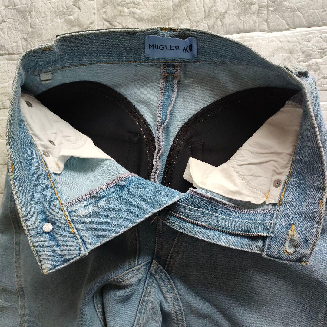 MUGLER　　スパイラルパネルデニムパンツ　イタリア製 38