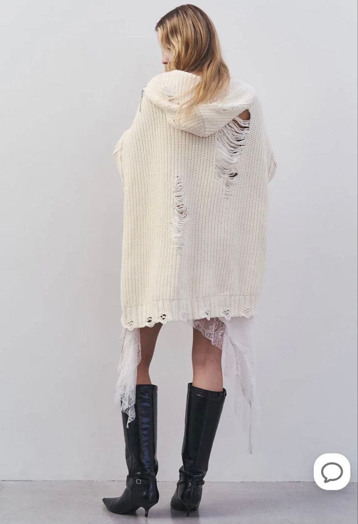 トップス JOSEMOON DAMAGE KNIT CARDIGAN