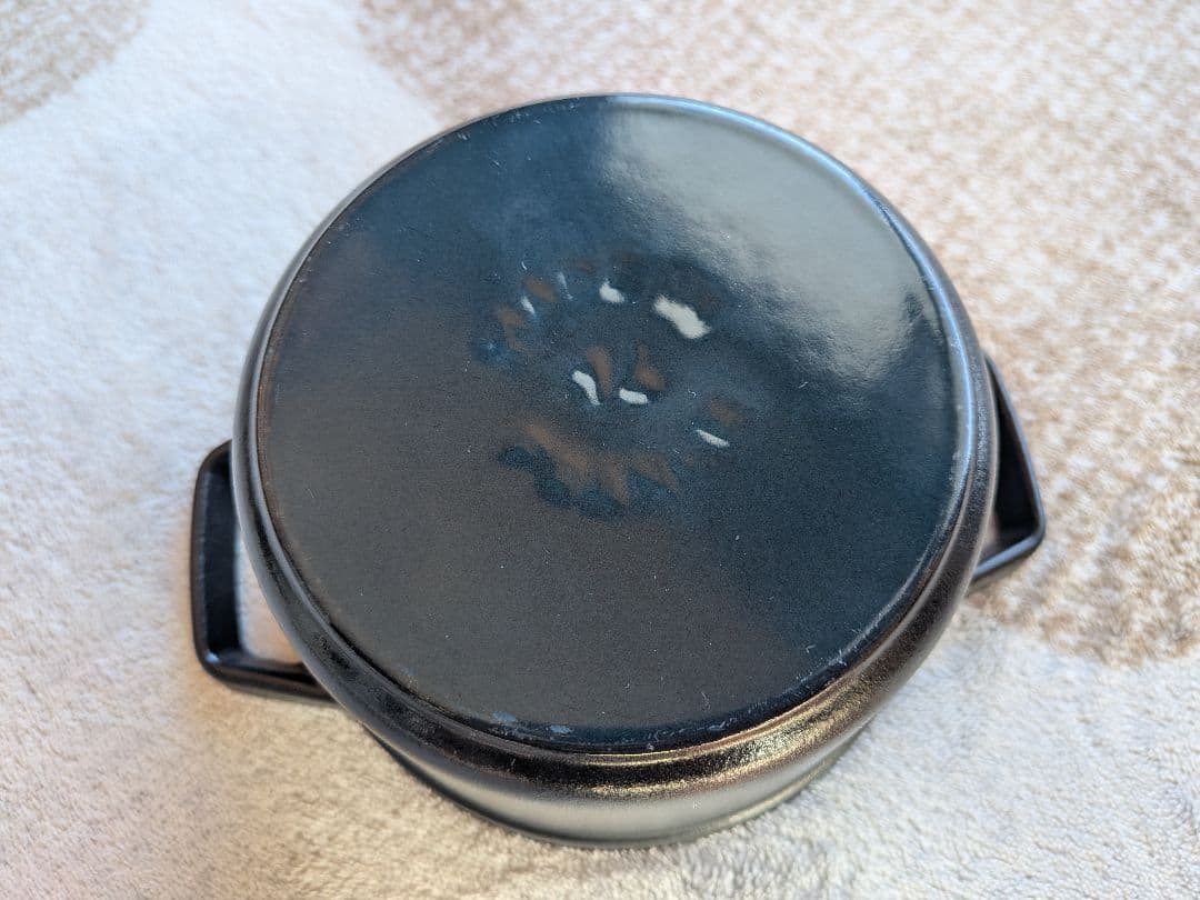 【中古】ストウブ　STAUB　ピコ・ココットラウンド　両手鍋 　黒　14cm