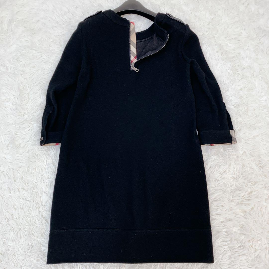 美品 BURBERRY ロンドン ウールワンピース ノバチェック エポーレットM