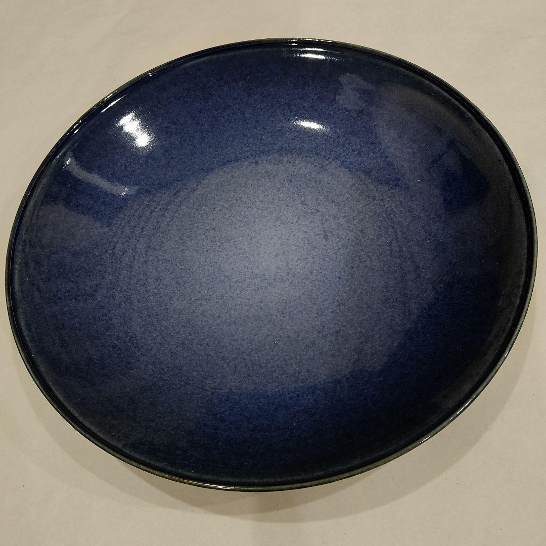 澤村陶哉　青とクリーム色の陶器皿2点セット　箱なし