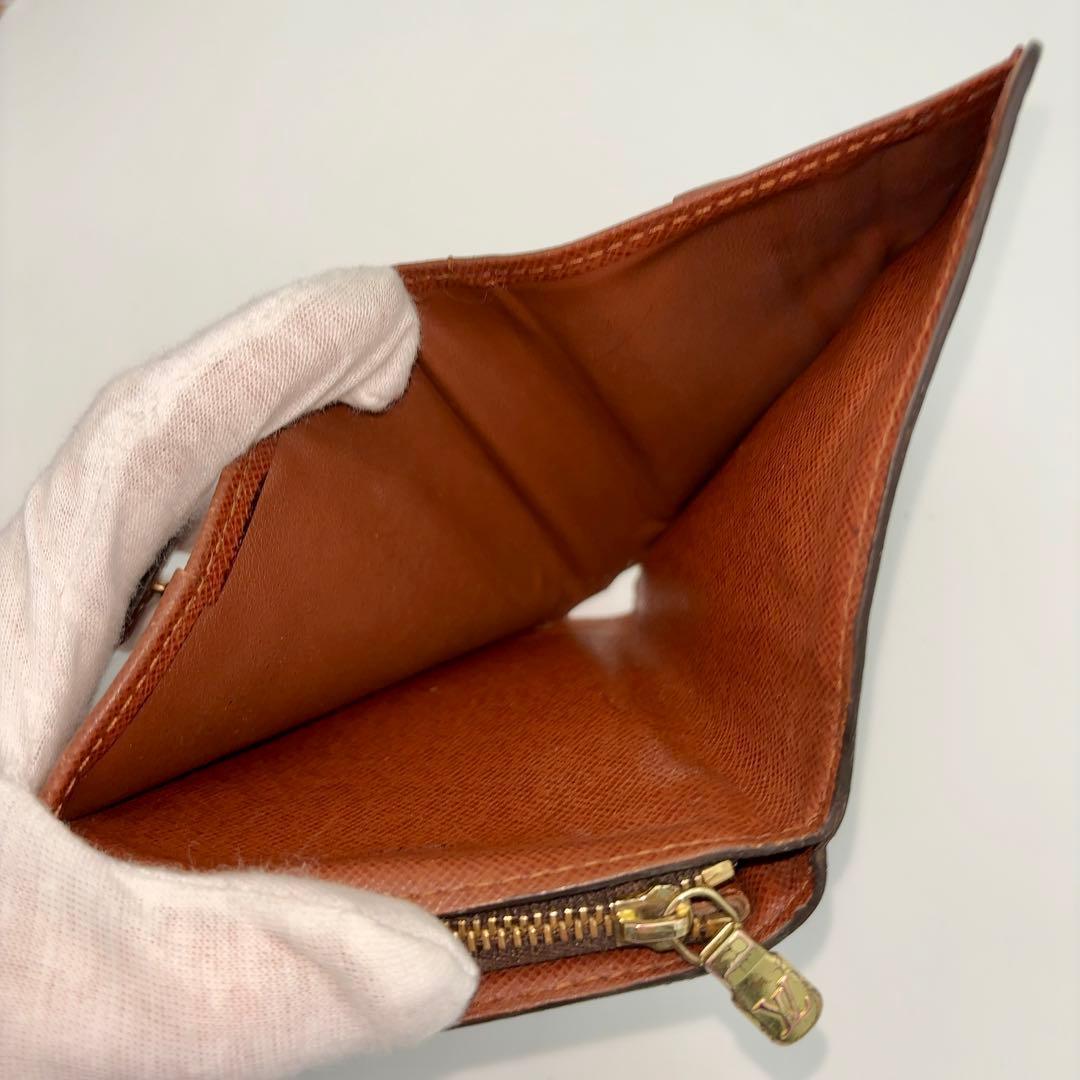 ルイ ヴィトン モノグラム コンパクトジップ　ブラウン　二つ折り　財布　正規品