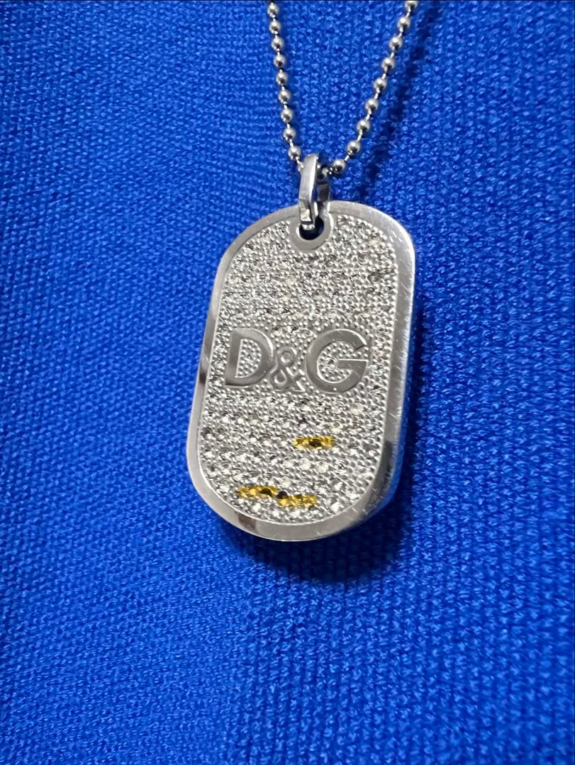 D&G ドルチェ&ガッバーナ ドッグタグ ネックレス シルバー メンズ