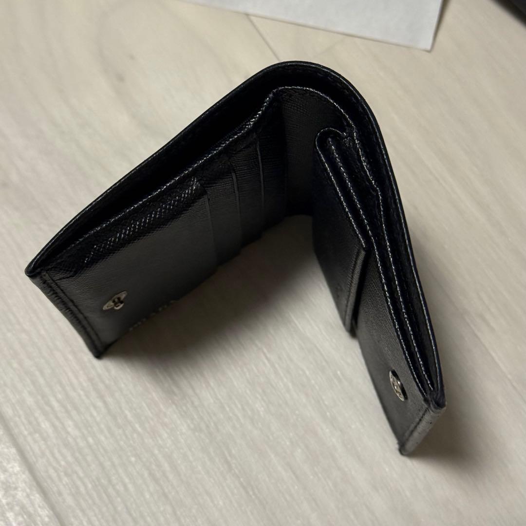 【美品】PRADAサフィアーノトライアングル2つ折り財布