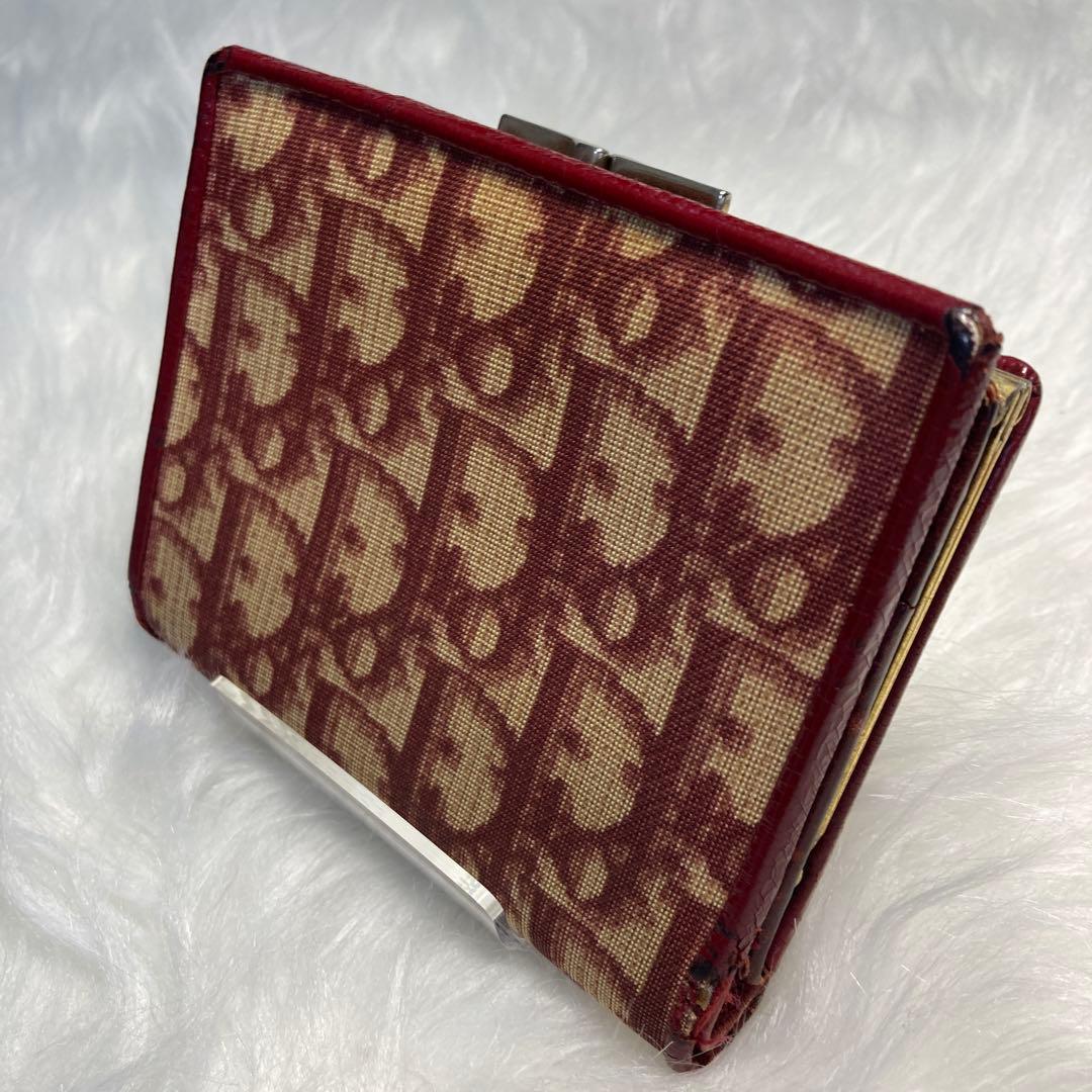 Christian Dior トロッター 二つ折り財布 赤 オブリーク