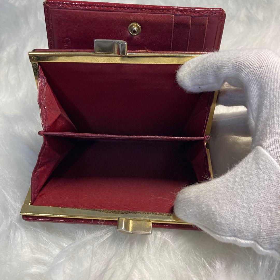 Christian Dior トロッター 二つ折り財布 赤 オブリーク