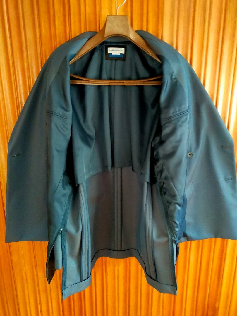 maison special ダブルジャケット 玉虫ブルーグリーン