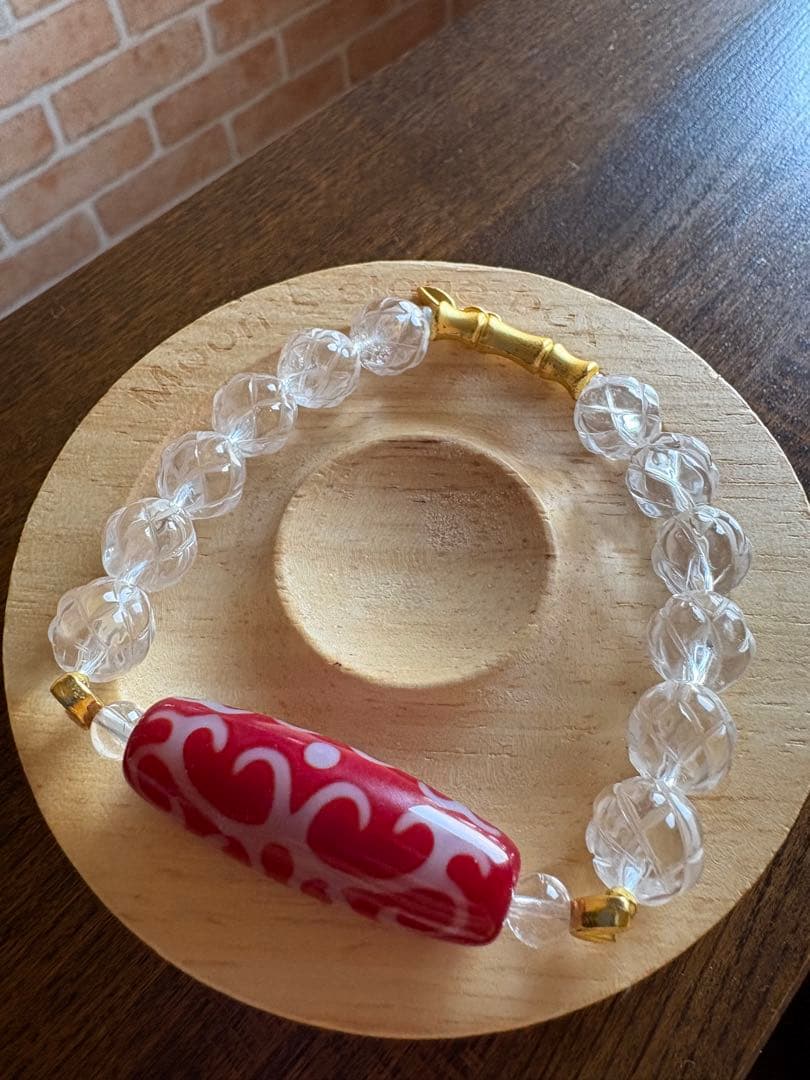 売約済み　グリーン桜瑪瑙に紐チャームの可愛い桜のピンクオパールデザインブレス