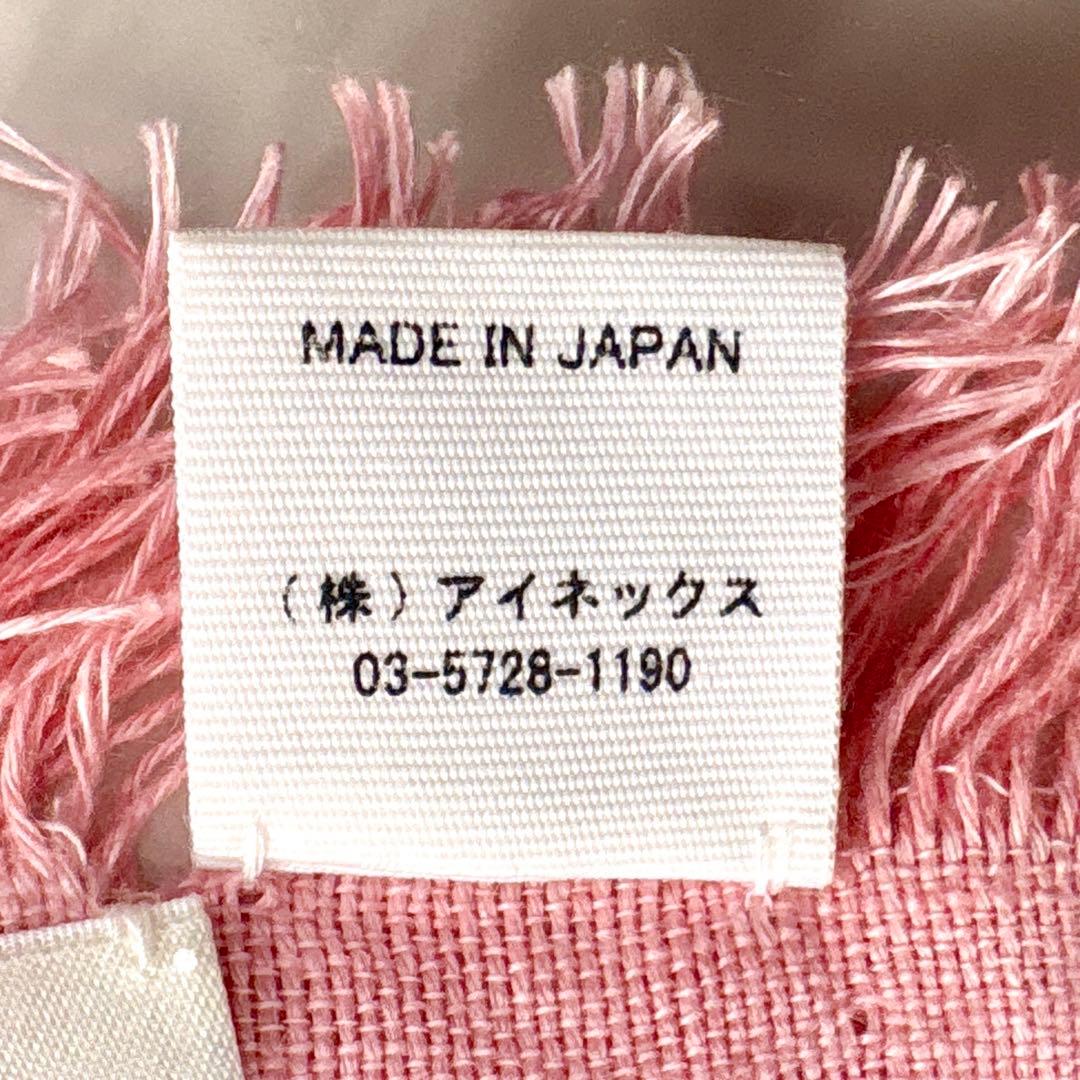 アソースメレ×ロンハーマン別注 大判リネンストール フリンジ 桜ピンク