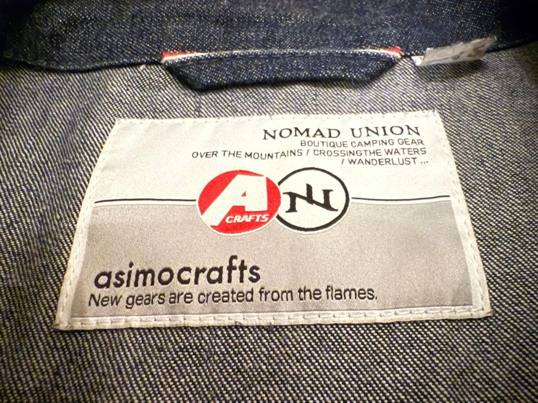 Asimocrafts カバーオール デニム オリジナルピンズ付き