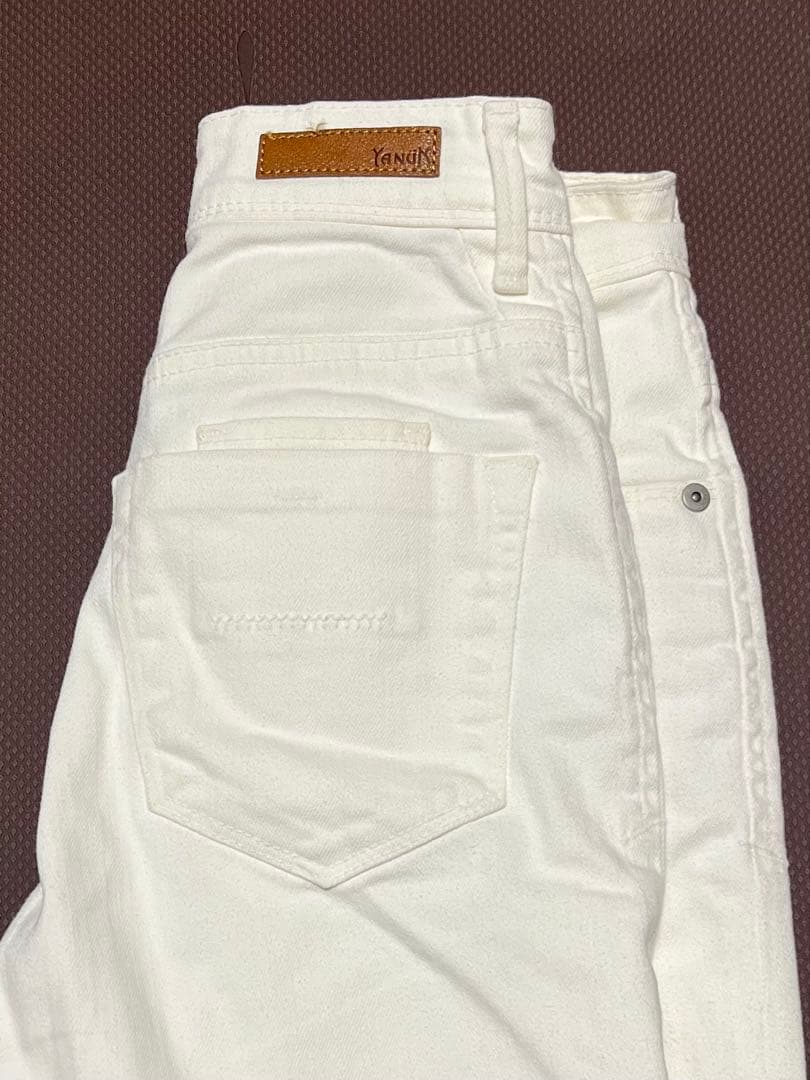 「ヤヌーク」SpillProof加工 ワイドストレート デニムパンツ