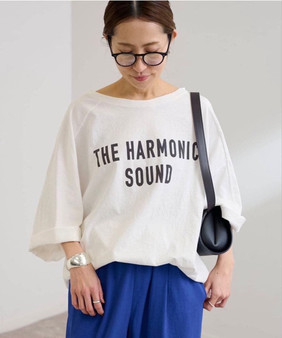 FRAMeWORK NEWハーフスリーブロゴTEE ホワイト