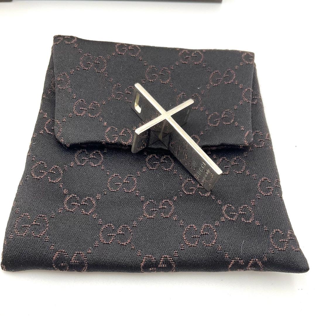 グッチ GUCCI ネックレス トップ クロス シルバー925 箱 保存袋