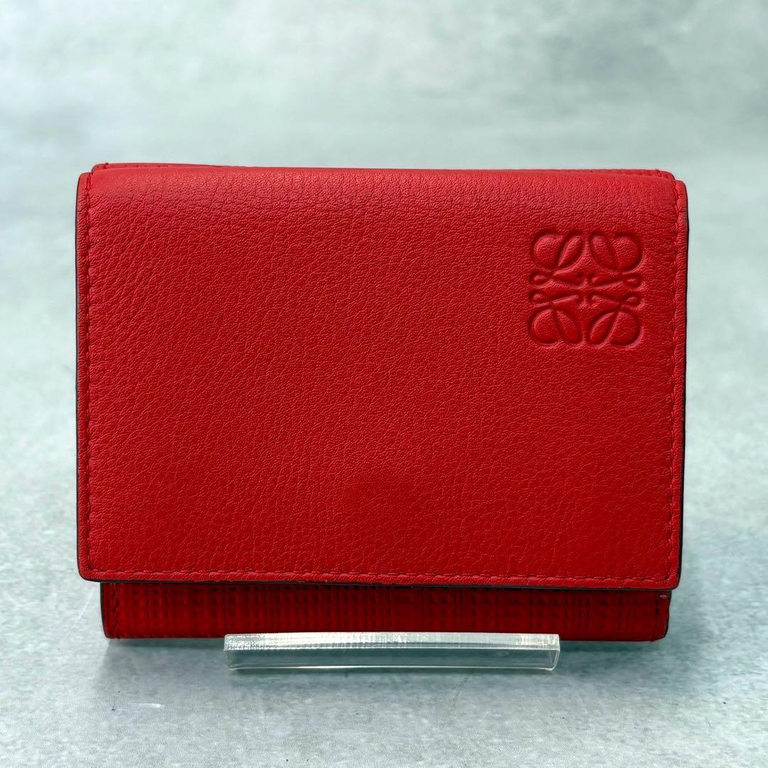 LOEWE トライフォールド ウォレット トライフォールド ウォレット レッド