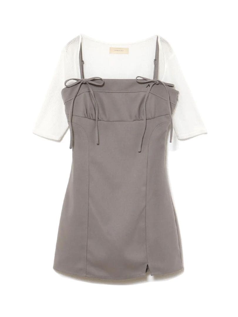 ANDMARY Baby slit mini dress グレー