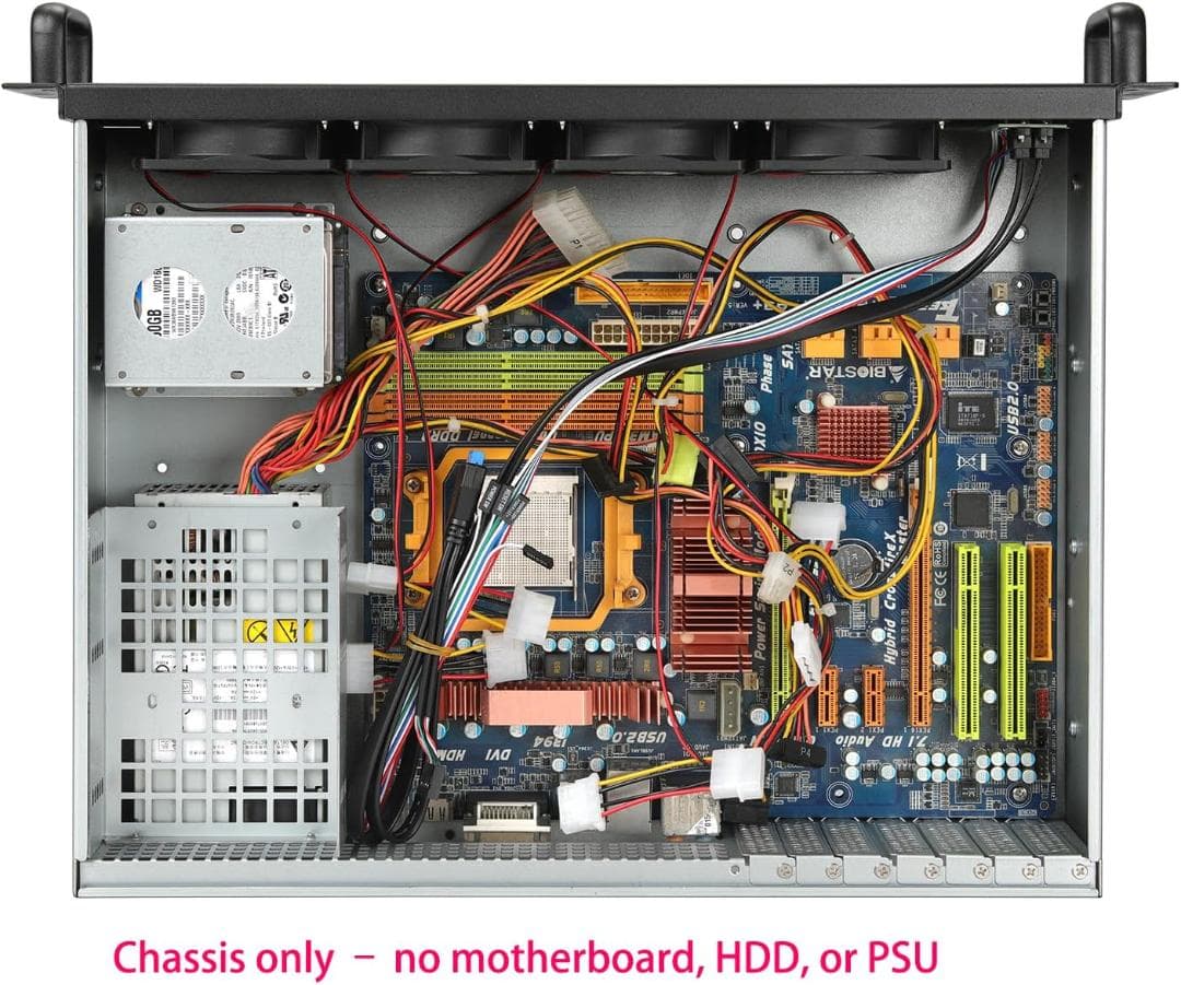 2U ATX ラックマウントシャーシ13.38インチ Flex ATX PSU