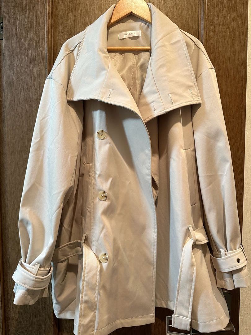 即完売PELLICULE「stand collar trench coat」新品